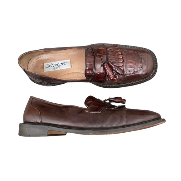 Belvedere Florence Shoes Mens Size 11.5 Genuine Crocodile Handmade In Italy - Picture 5 of 11